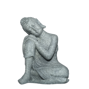Resting Buddha Statue for Home Decor | Stone Finish Buddha Idol | Small Buddha Showpiece for Office & Meditation