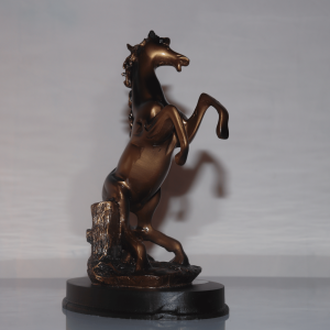 Bronze Finish Rearing Horse Decorative Figurine